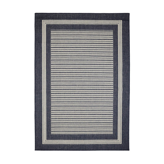 Flatweave Gel Border Navy Rug