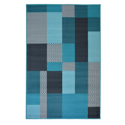 Maestro Montreal Teal Blocks Rug