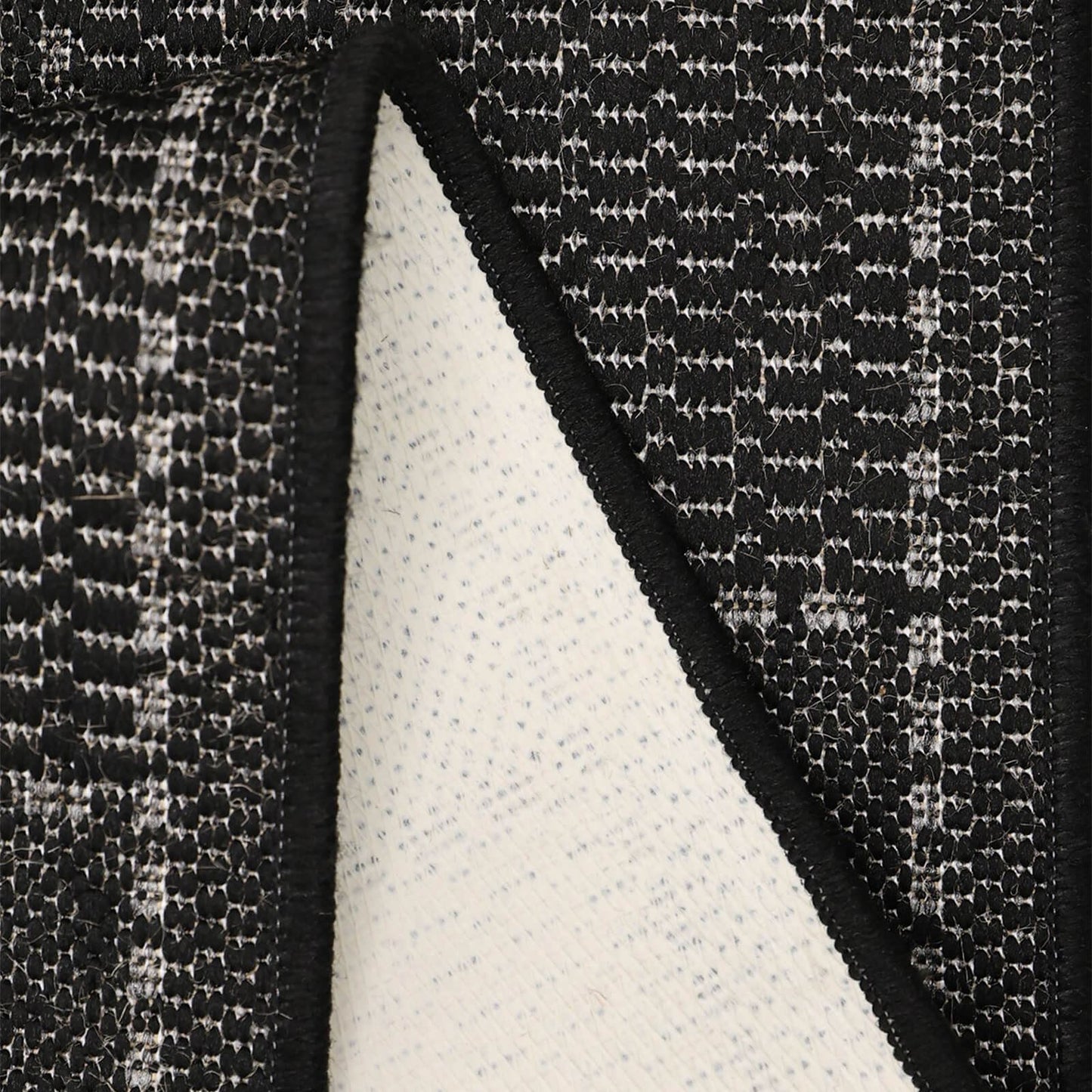 Flatweave Gel Check New Black Rug