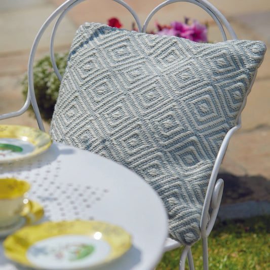 Hug Rug Woven Diamond Cushion Sky Grey 45X45 Rug