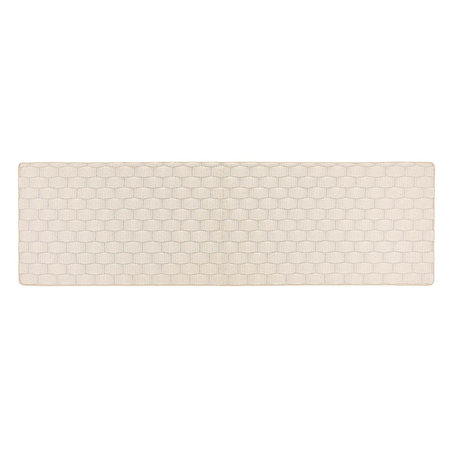 My Mat Sculptured Washable Basketweave Ivory Rug