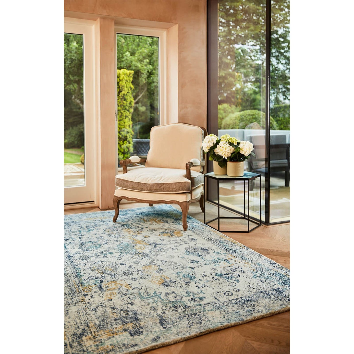 Vogue Blue / Ochre Traditional Rugs