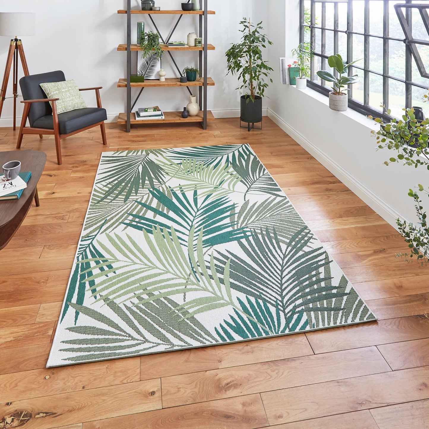 Miami 19433 Green/Light Beige Flatweave Rug