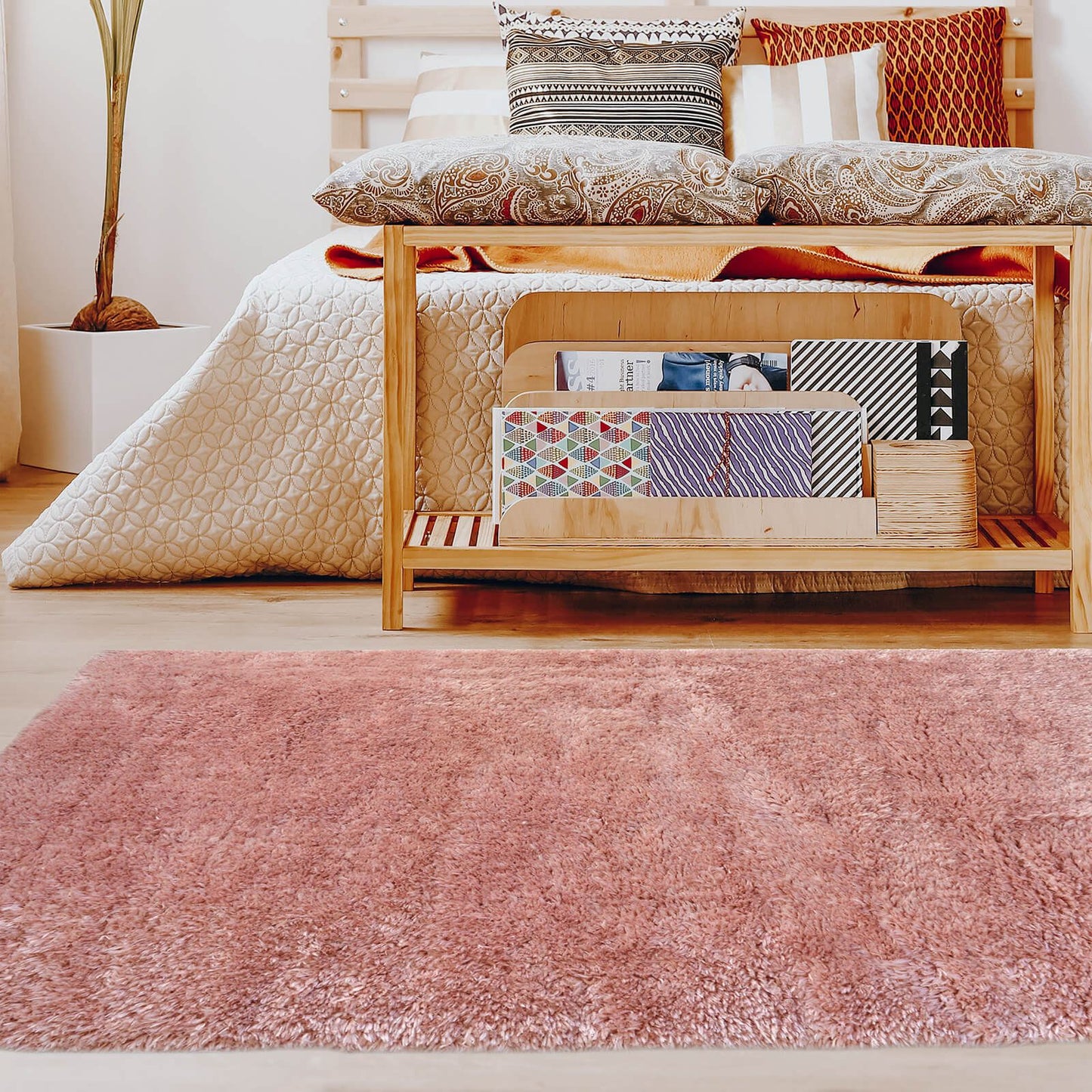Lagom Pink Plain Rug