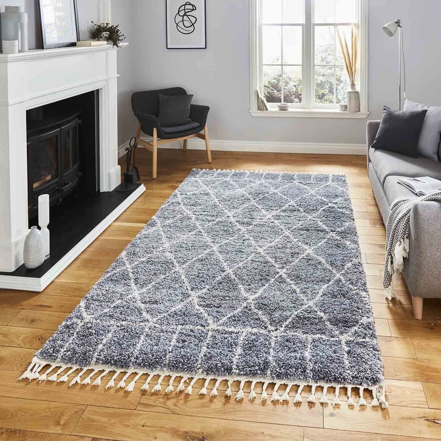 Aspen 1682 Grey/Ivory Shaggy Rug