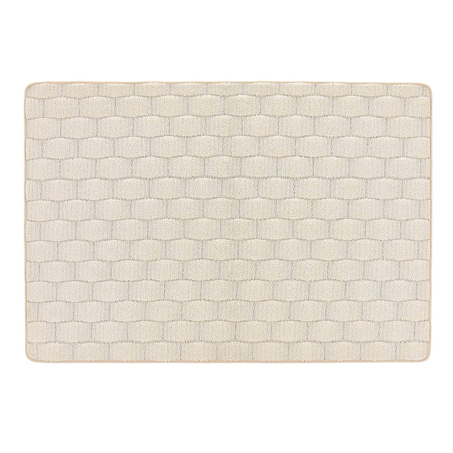 My Mat Sculptured Washable Basketweave Ivory Rug