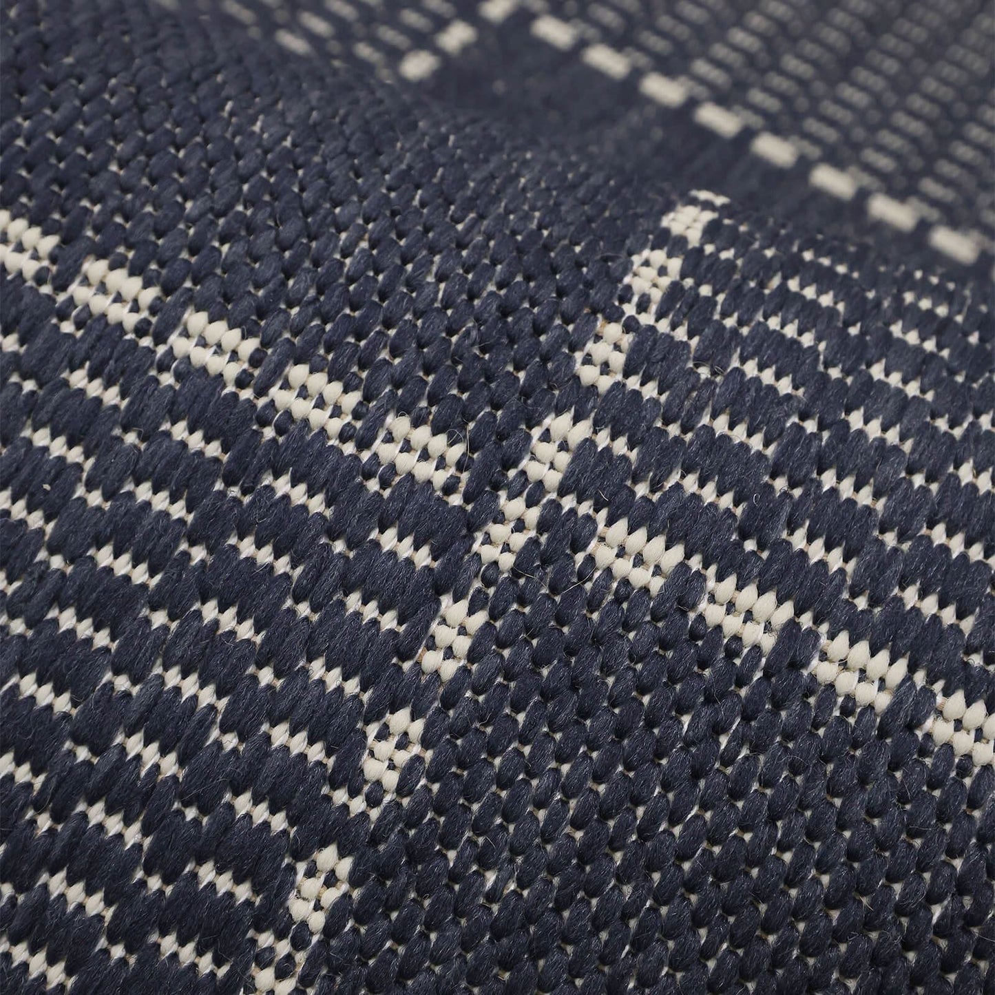 Flatweave Gel Check Navy Rug