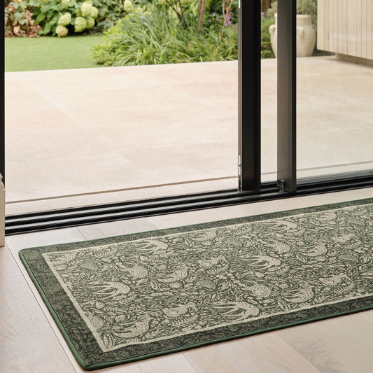Hug Rug Eco-Washable Whimsical Woodland Green 75x220