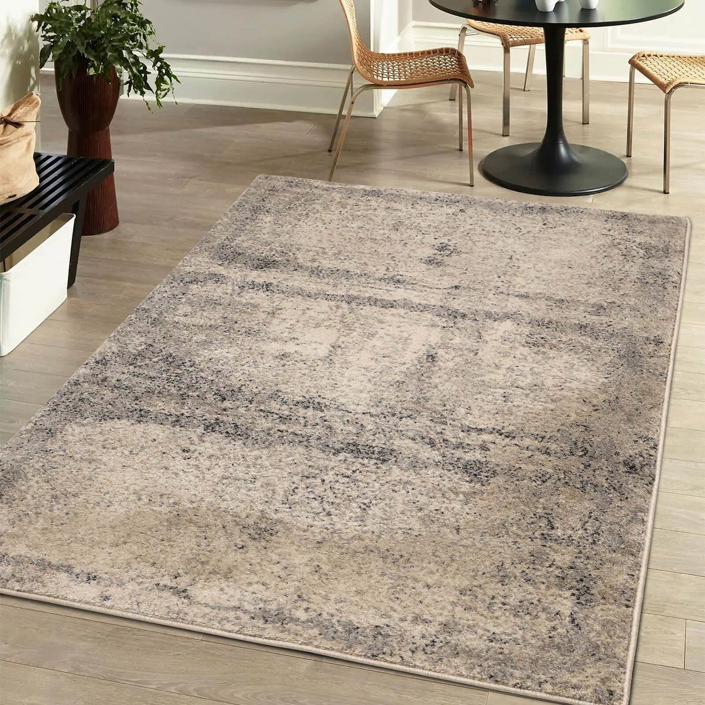 Freya Fusion Grey Semi Plain Rug
