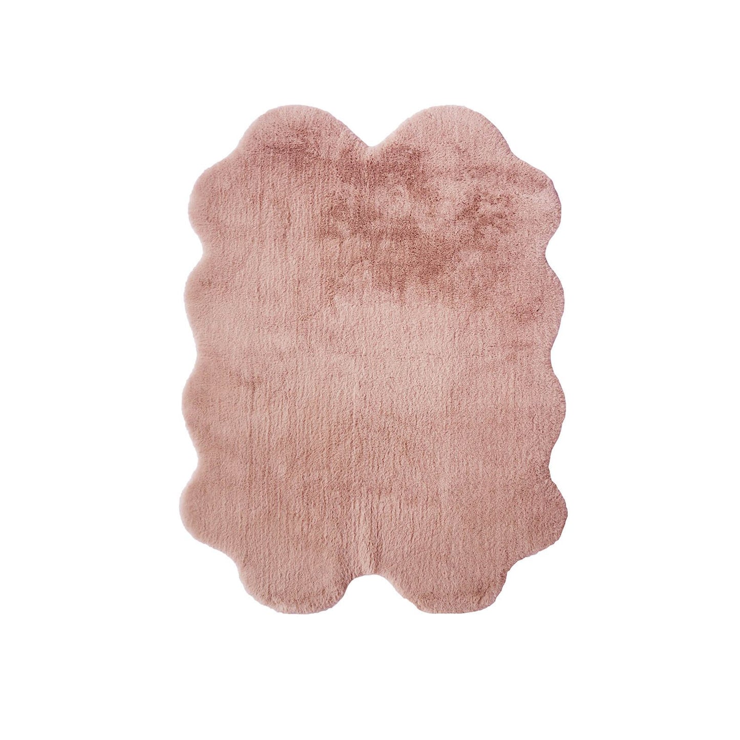 Luxury Faux Fur Blush Plain Rug