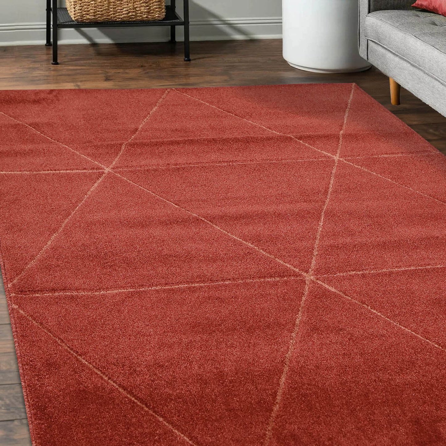 Newport Capleton Red Plain Rug