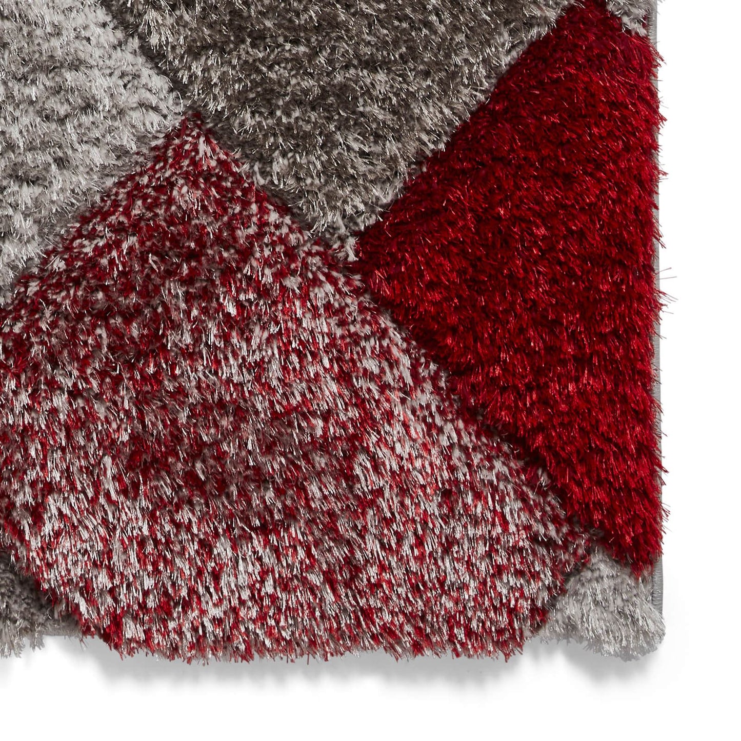 Olympia 2239 Grey/Red Shaggy Rug