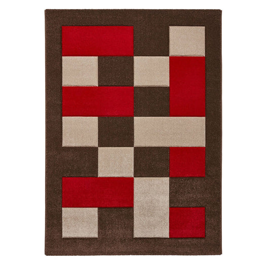 Brooklyn BRK04 (24368) Brown/Red Modern Rug