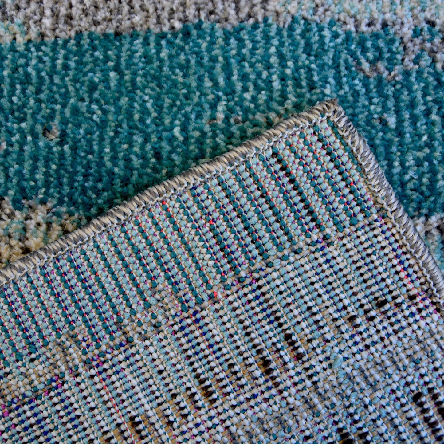Villa Watercolour Stripe Duck Egg Rug