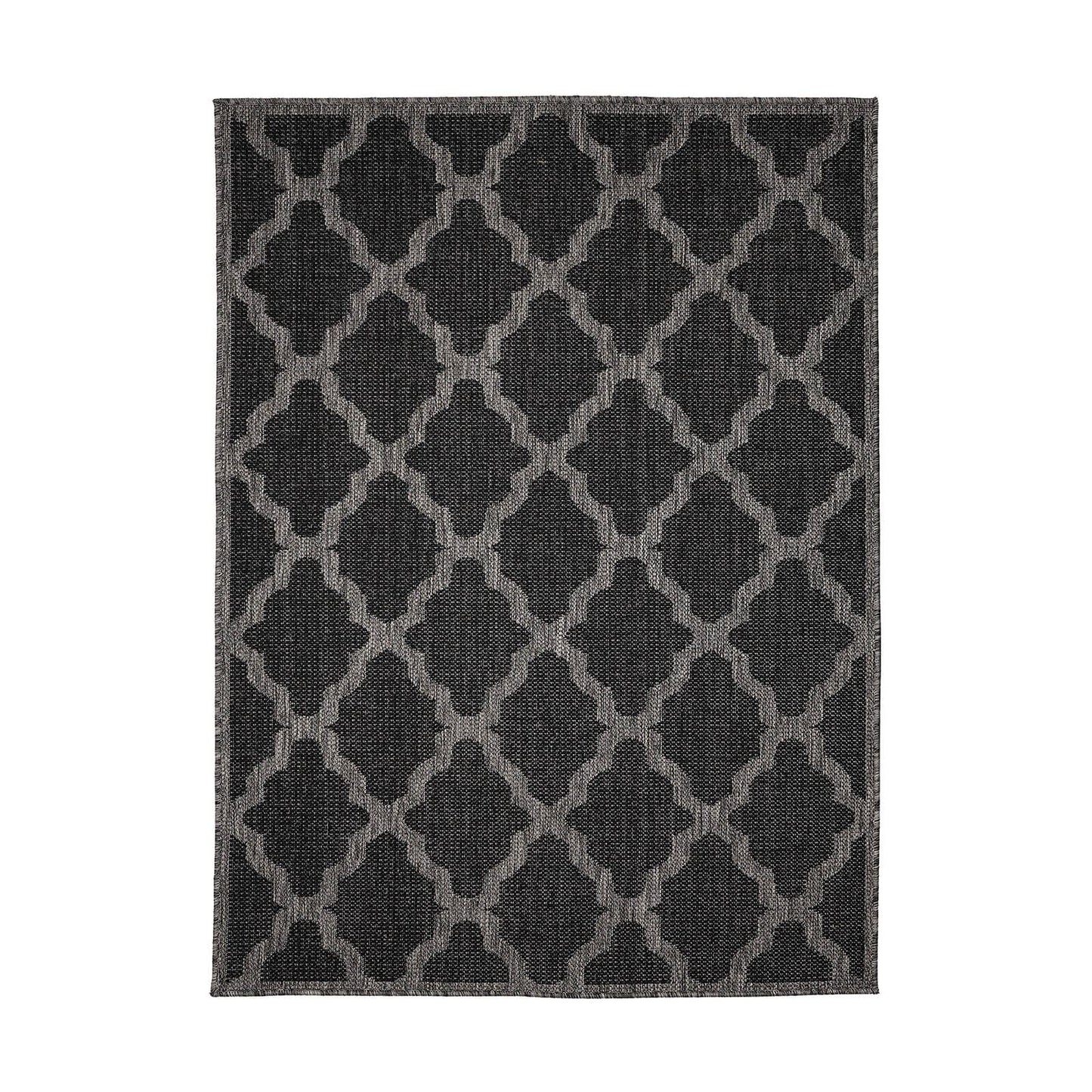 Flatweave Gel Trellis Black Rug