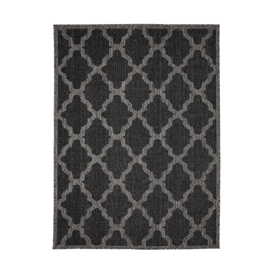 Flatweave Gel Trellis Black Rug