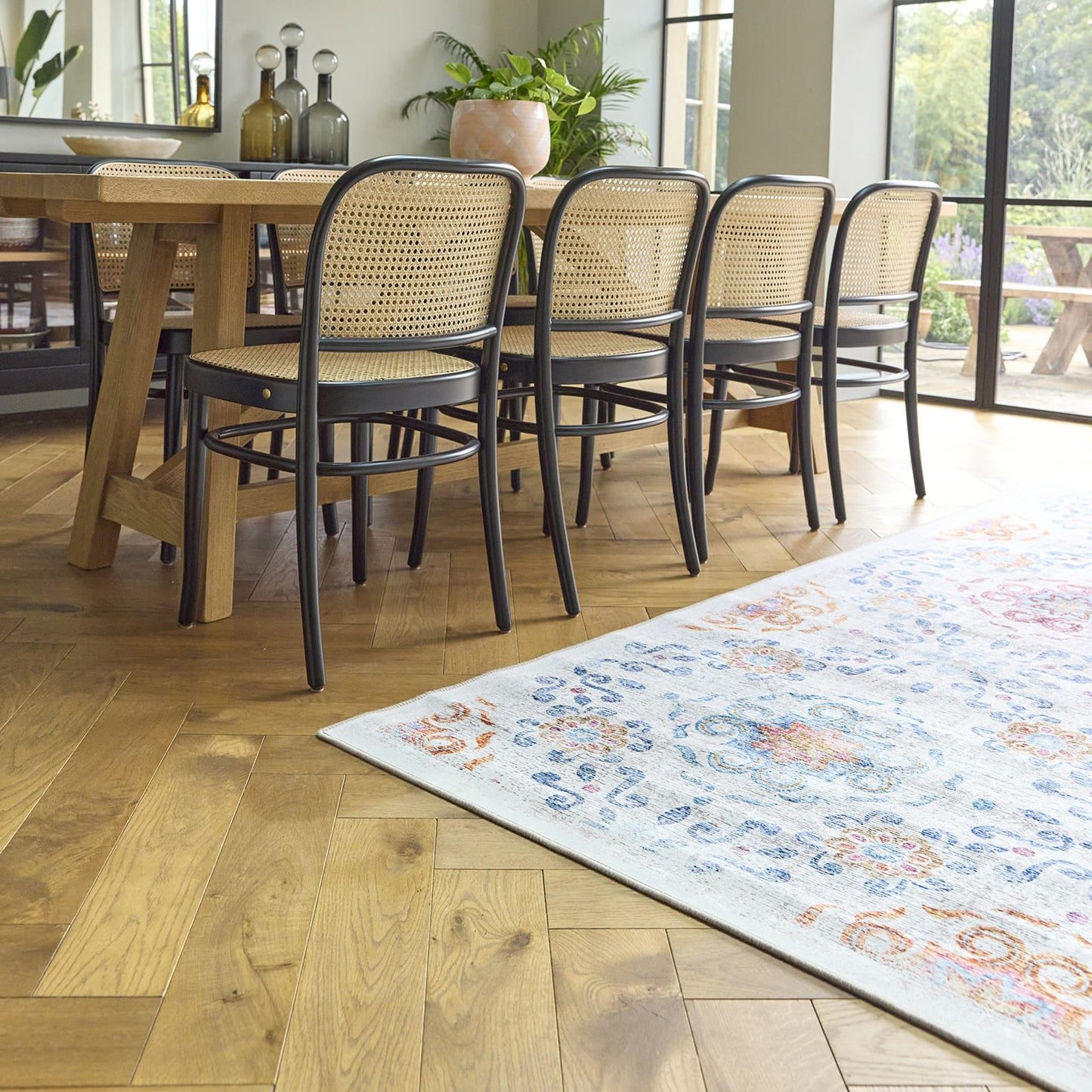 Hug Rug Eco-Washable Modern Damask Rug