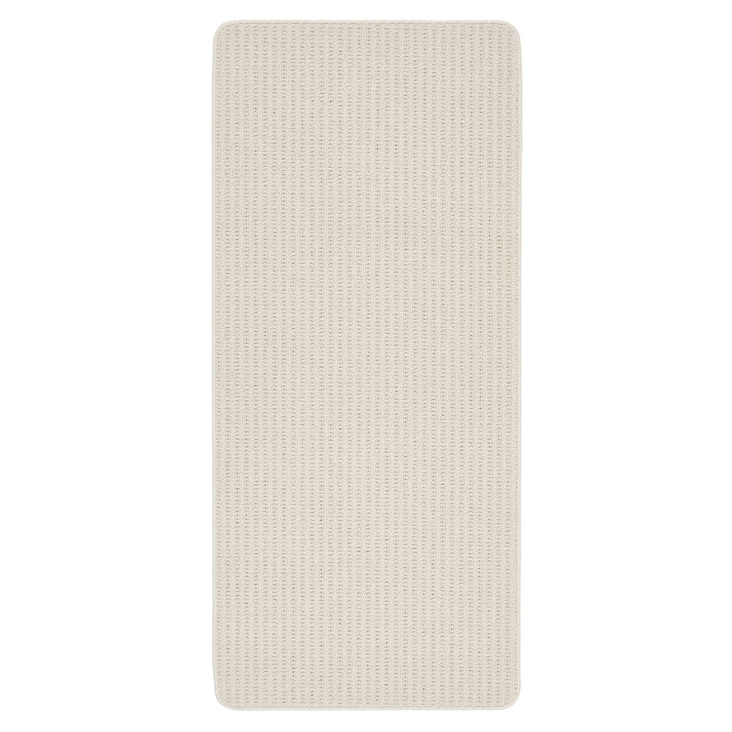 My Mat Sculptured Washable Waffle Texture Ivory Rug