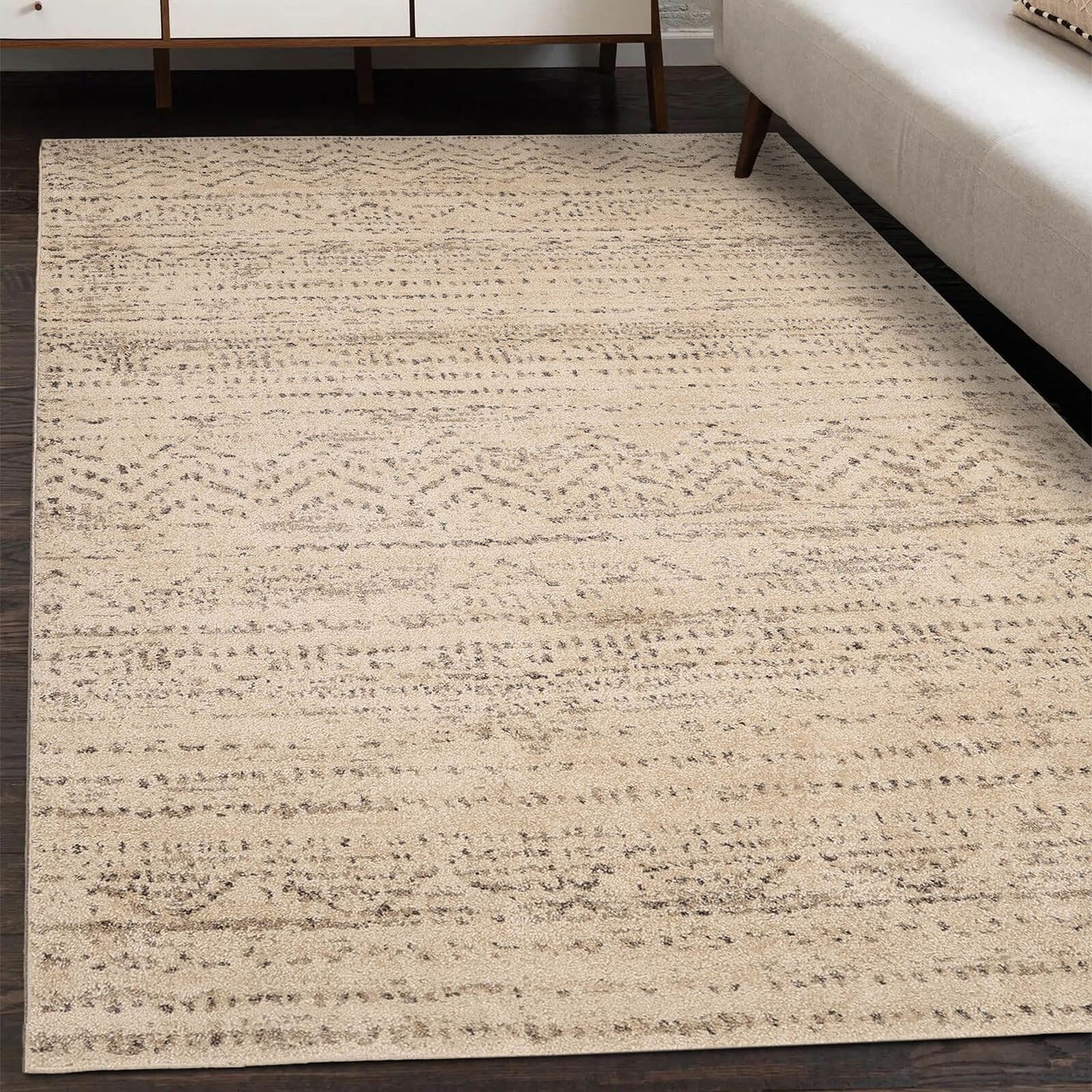 Freya Linezag Natural Semi Plain Rug