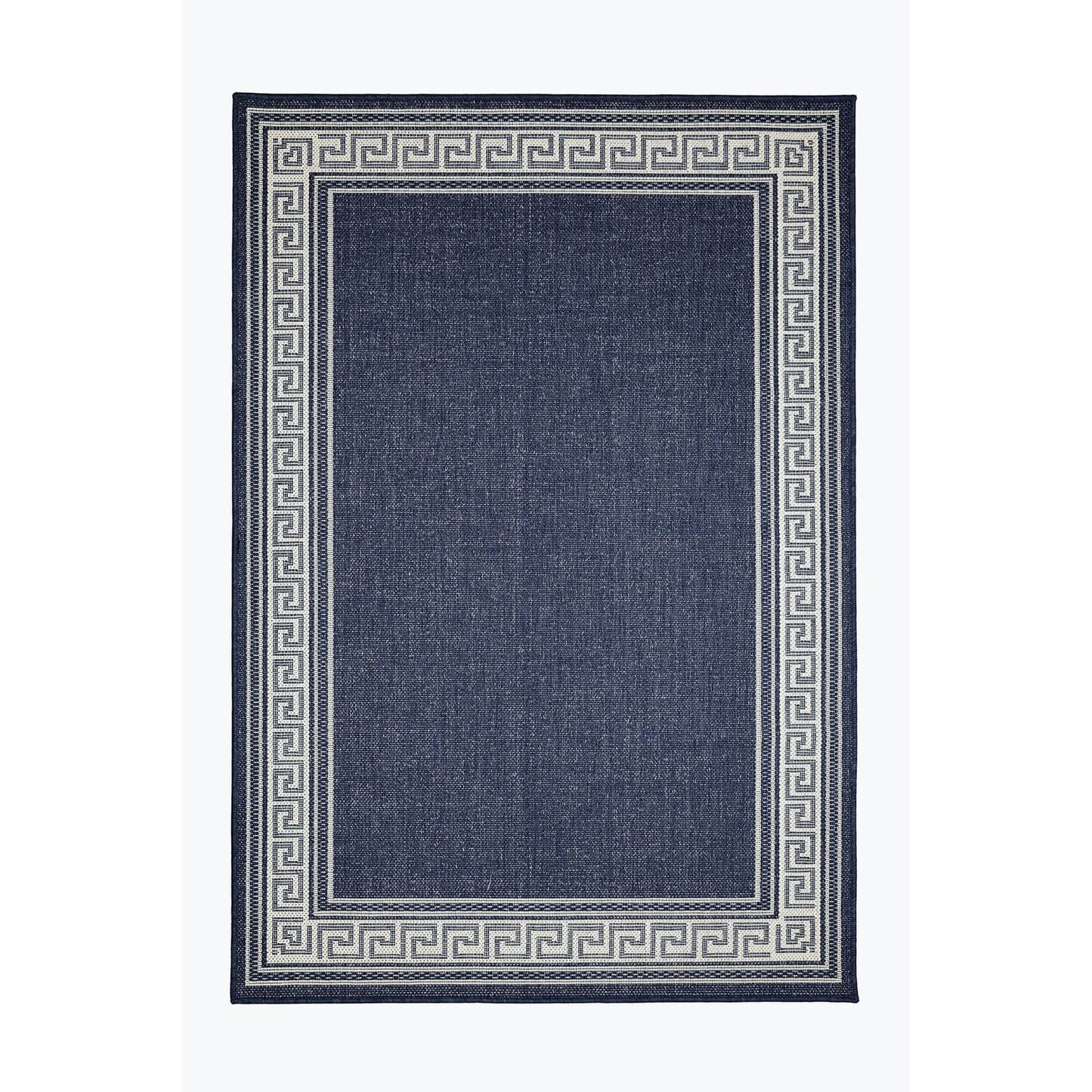 Flatweave Gel Greek Key Navy Rug