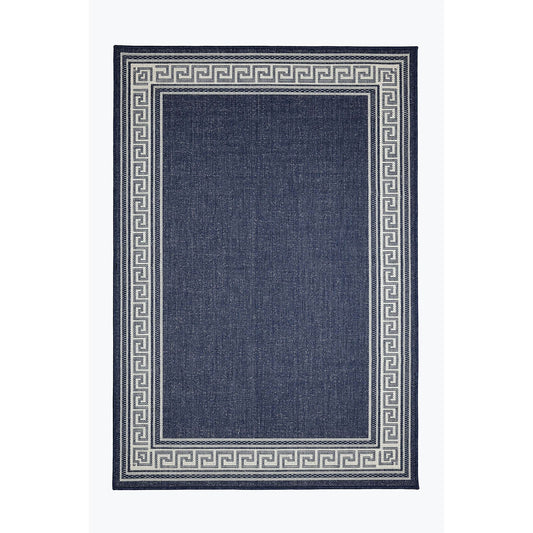 Flatweave Gel Greek Key Navy Rug
