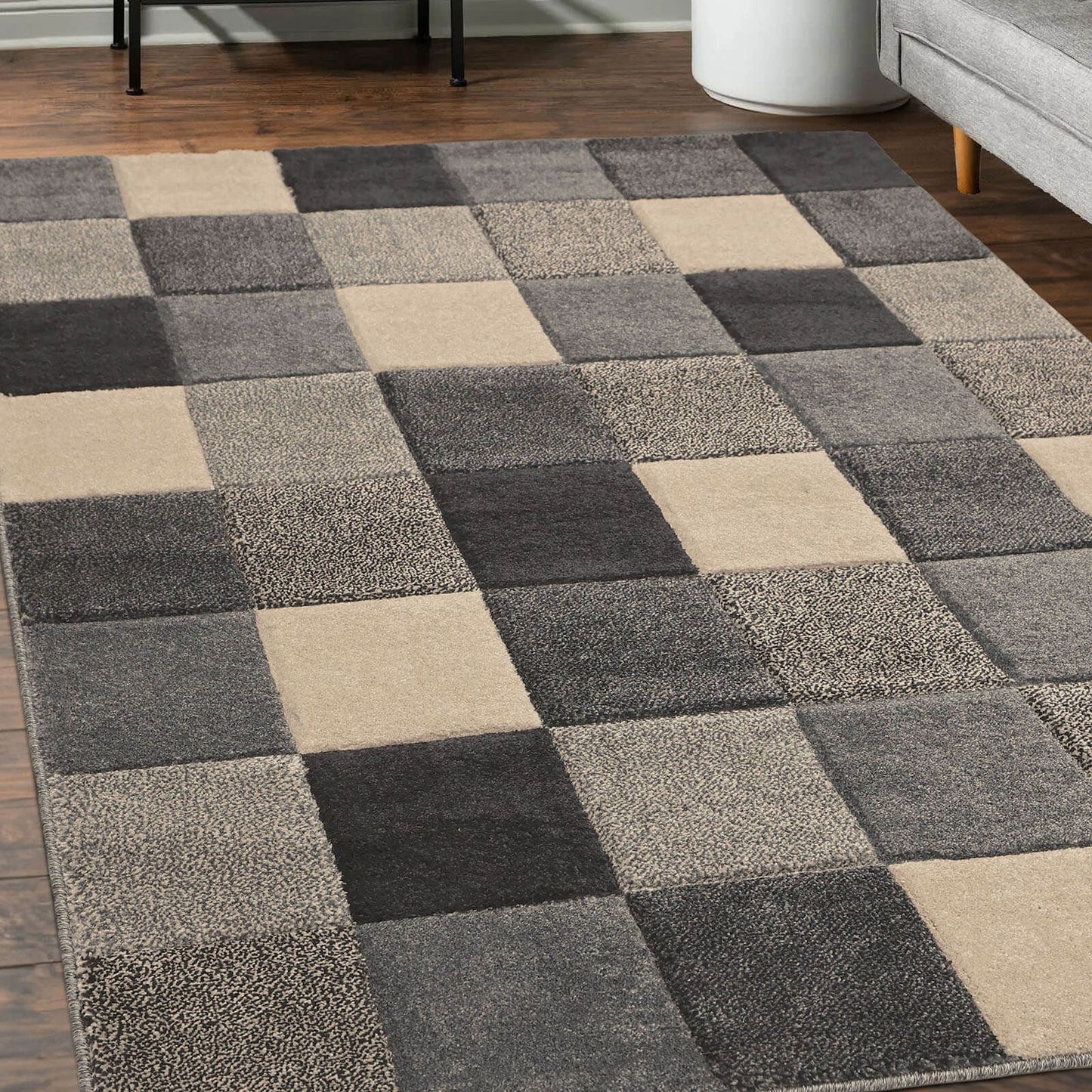 Newport Blocks Grey Blocks Rug