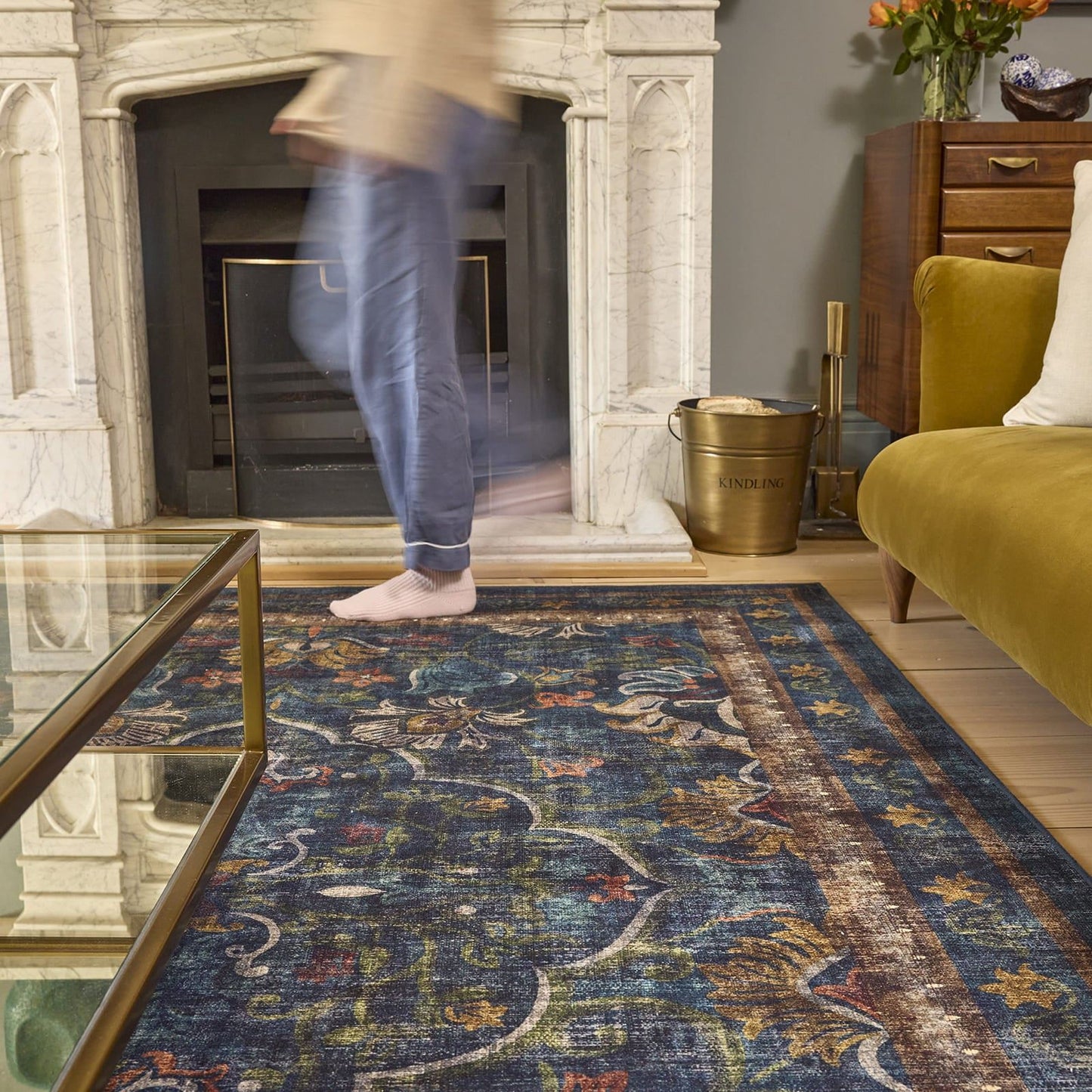 Hug Rug Eco-Washable Midnight Paisley Rug