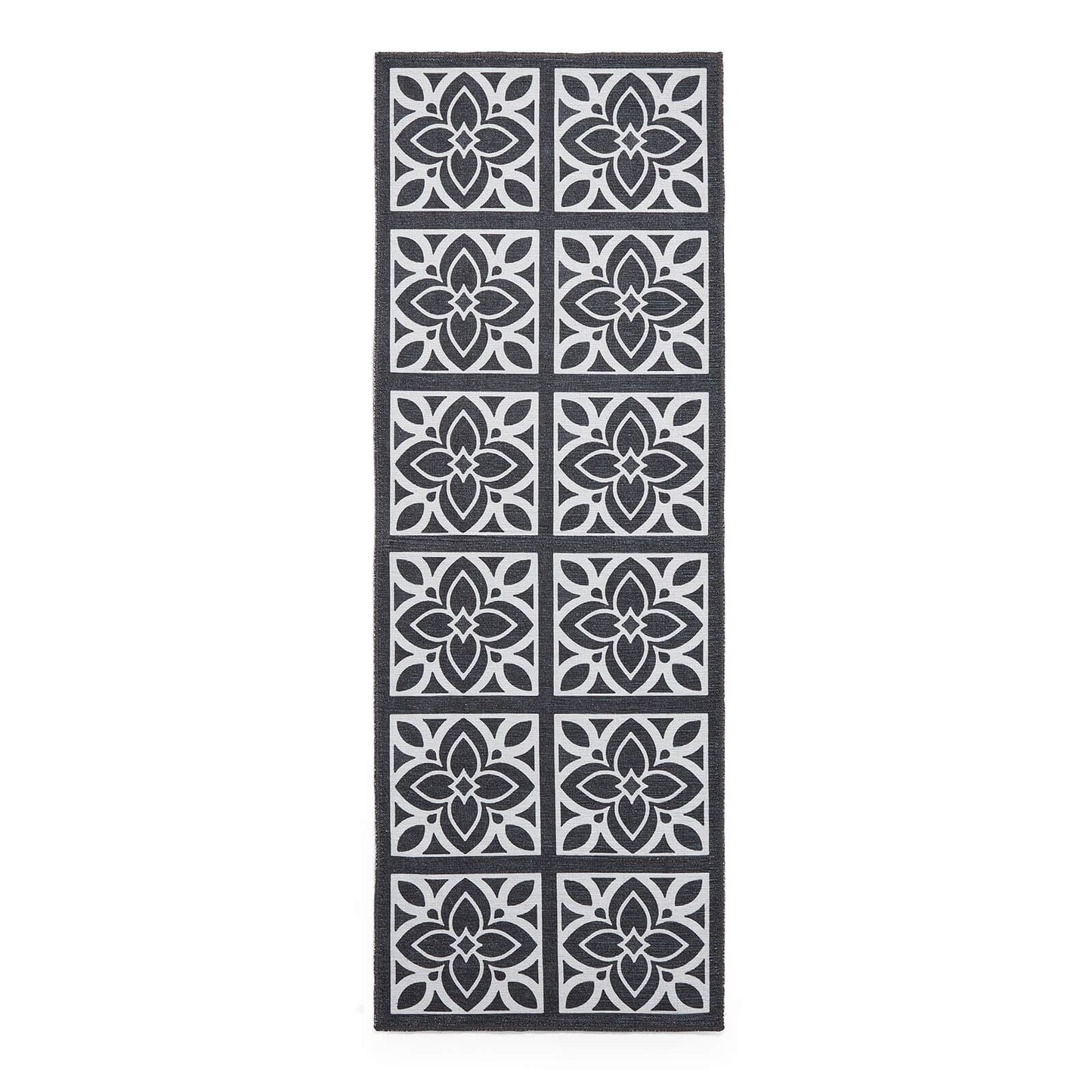 Victoria H1191 Dark Grey  Washable Rug - 75 x 230cm Hall Runner