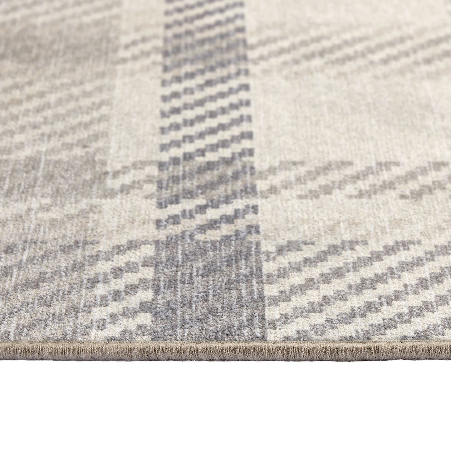 Hug Rug Eco-Washable Isla Plaid Natural Rug