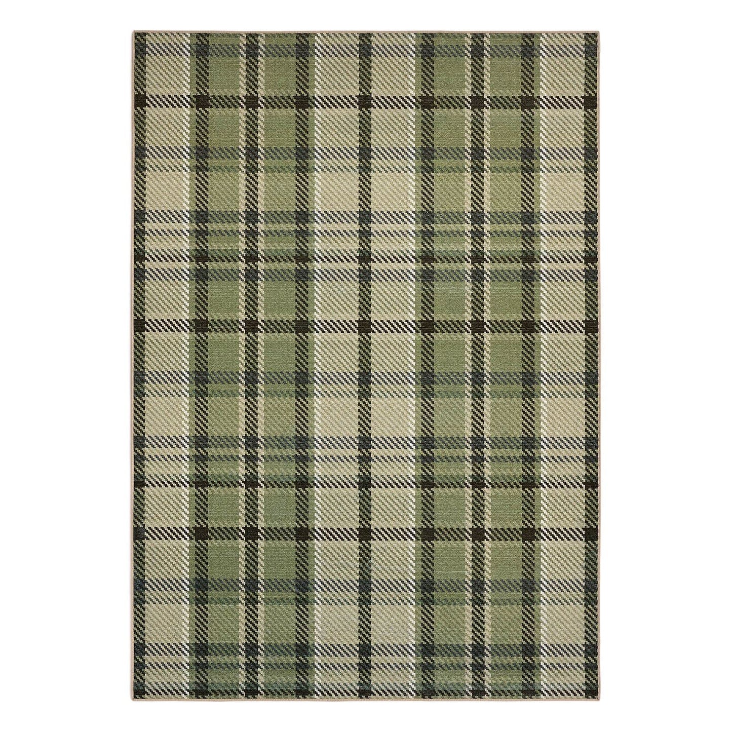 Hug Rug Eco-Washable Isla Plaid Emerald