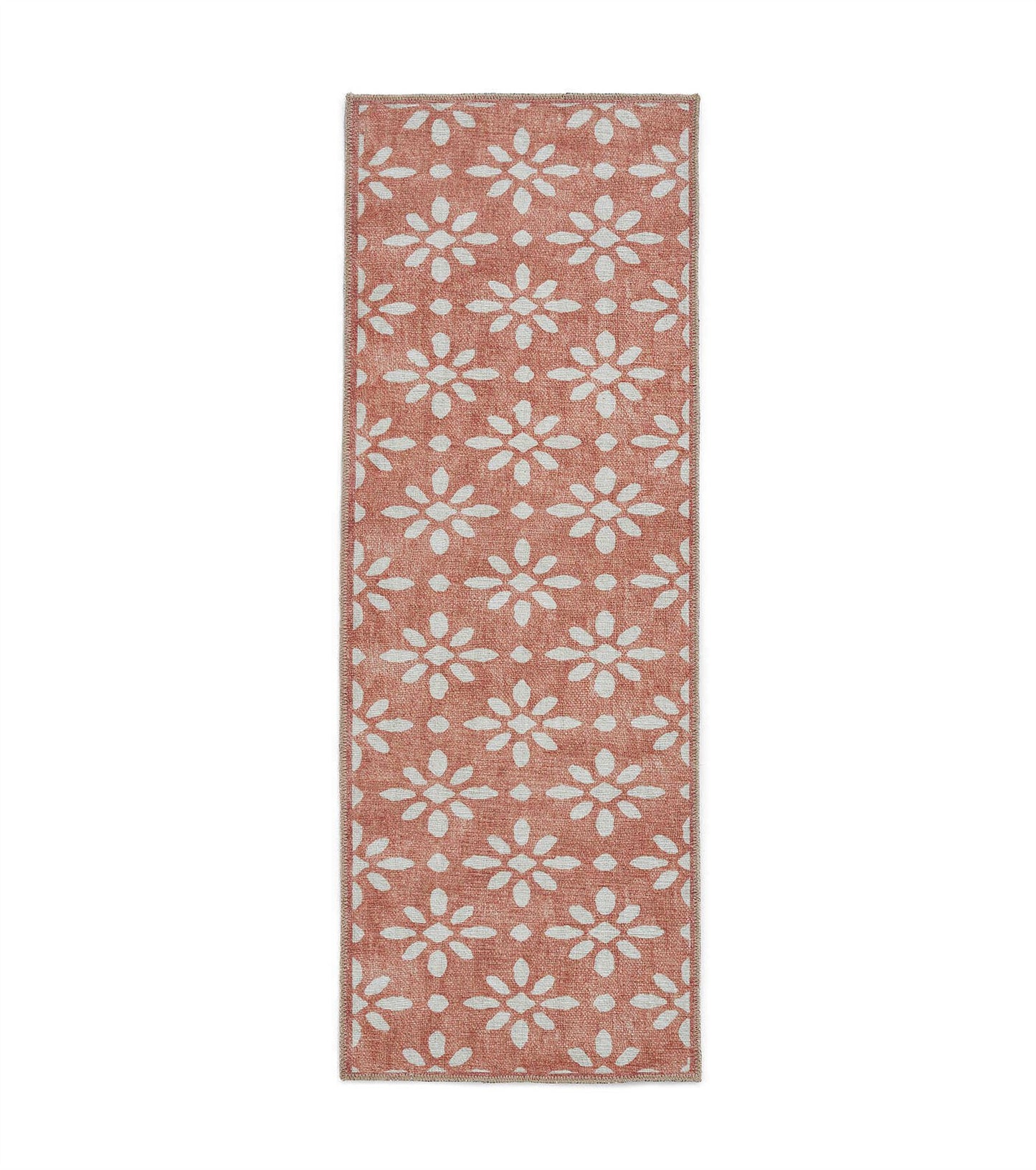 Coral H1062 Orange Modern Washable Rug