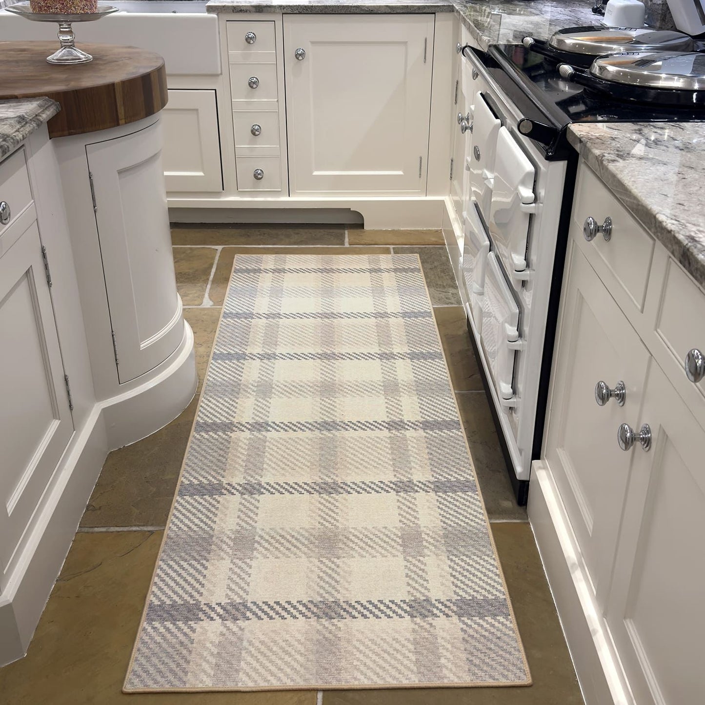 Hug Rug Eco-Washable Isla Plaid Natural Rug