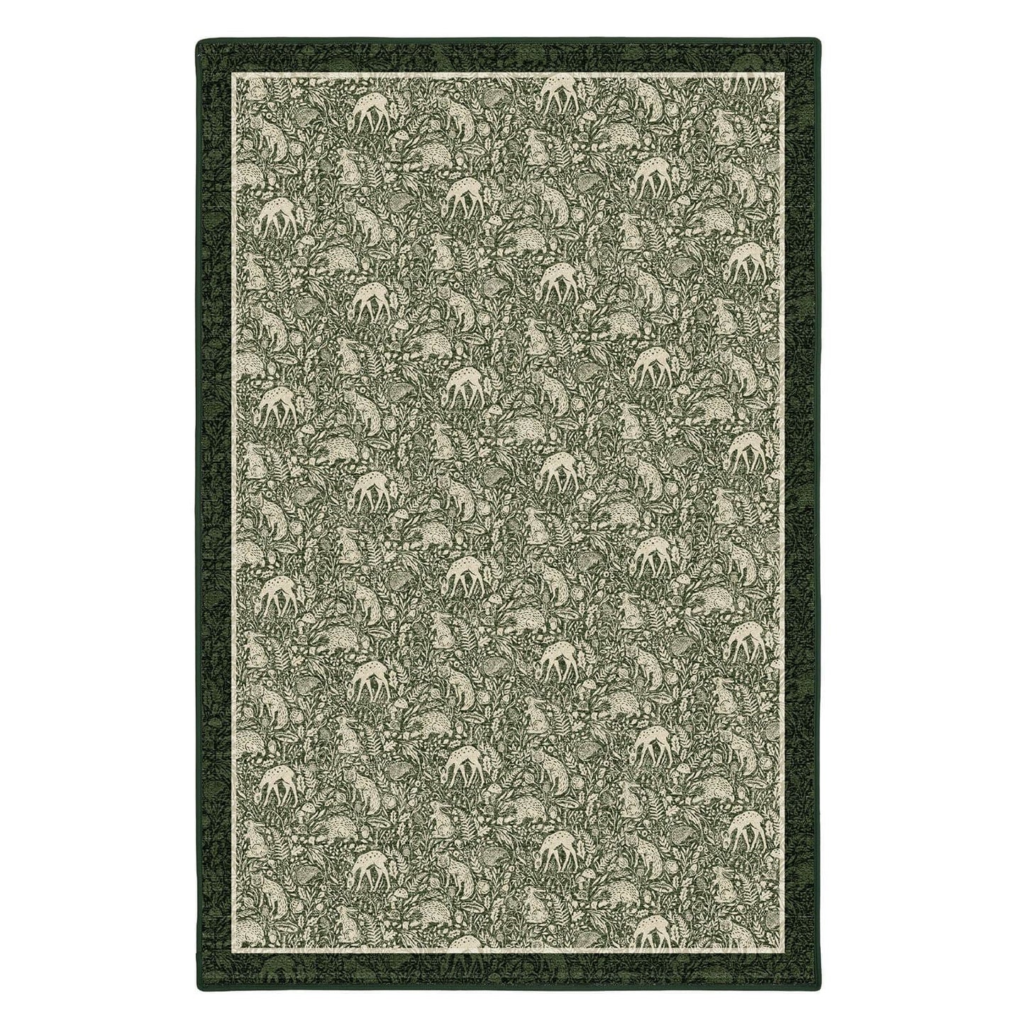 Hug Rug Eco-Washable Whimsical Woodland Green