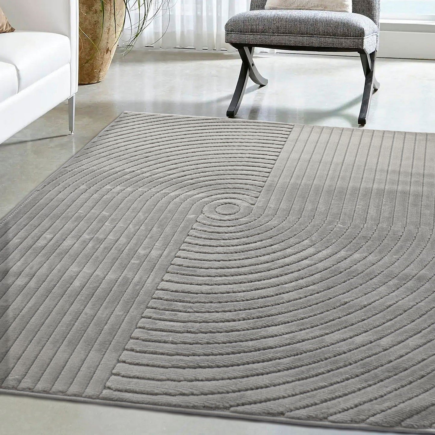 Malmo Knot Grey Contemporary Rug