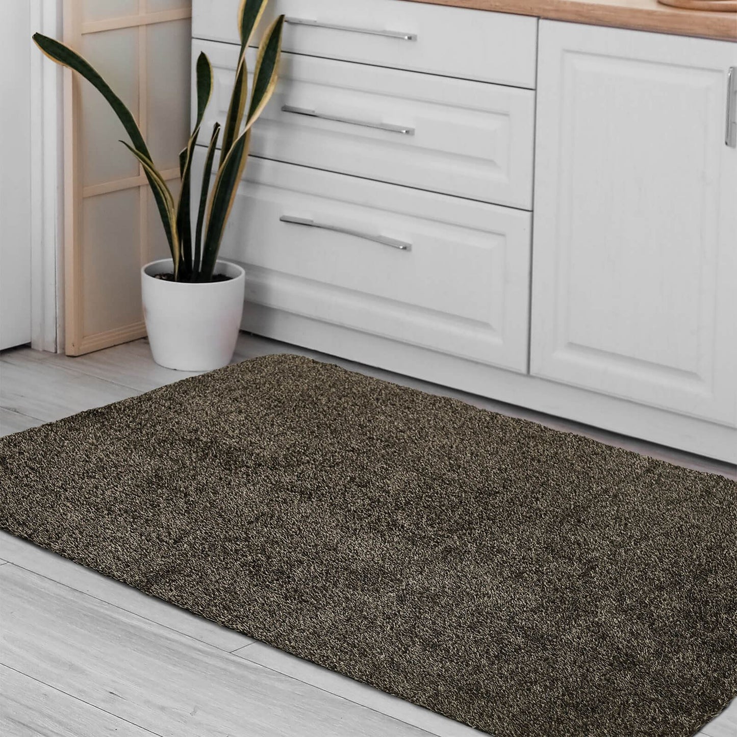 Dirtbuster Taupe Plain Rug