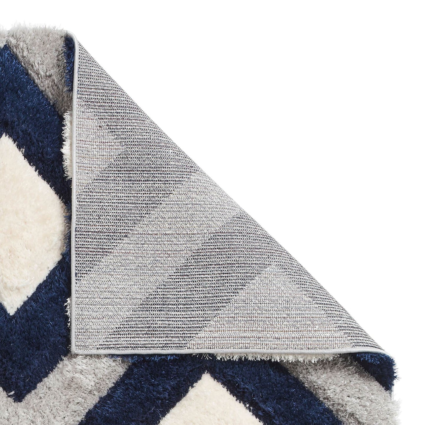 Olympia GR224 Grey/Navy Shaggy Rug