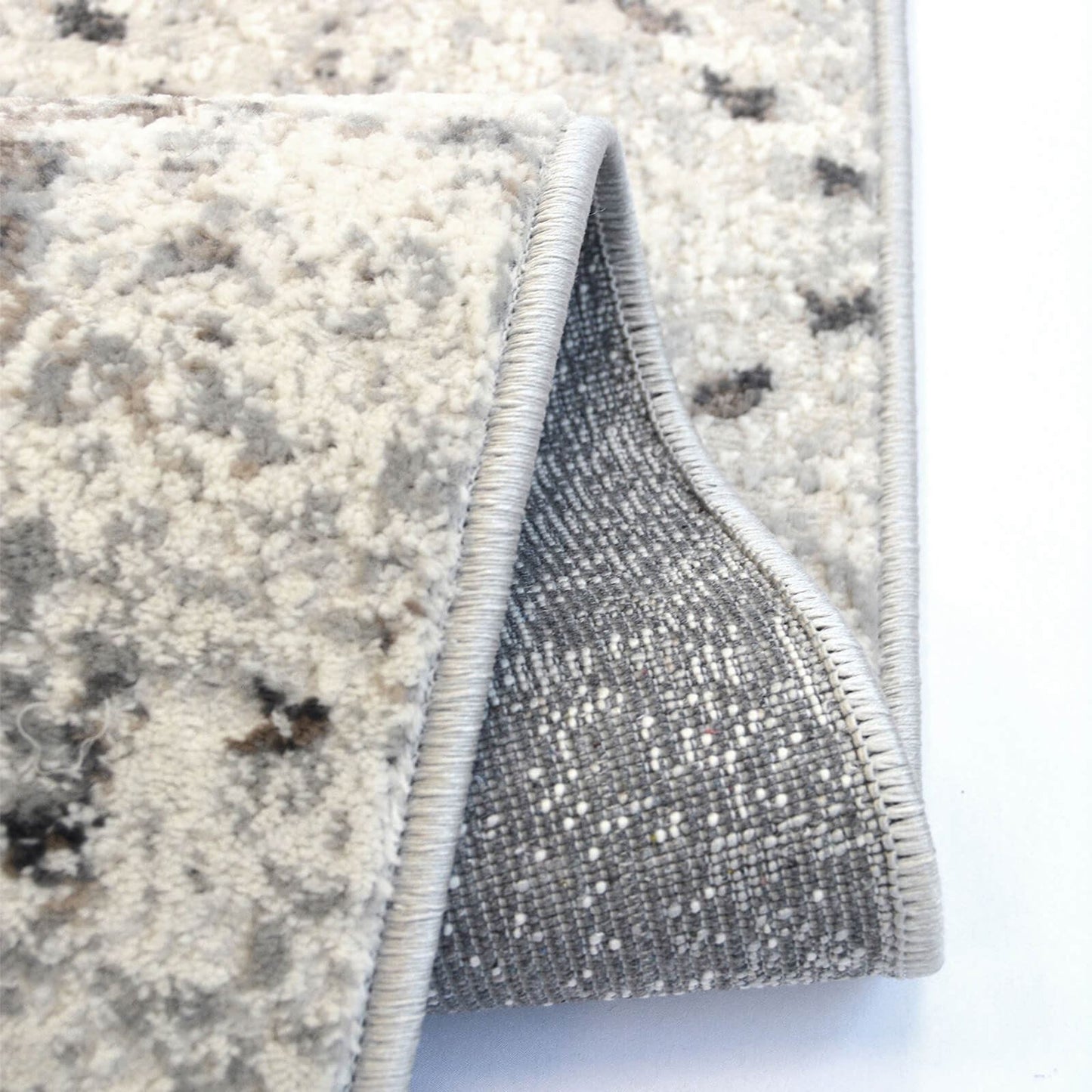 Abstract Square Grey Rug