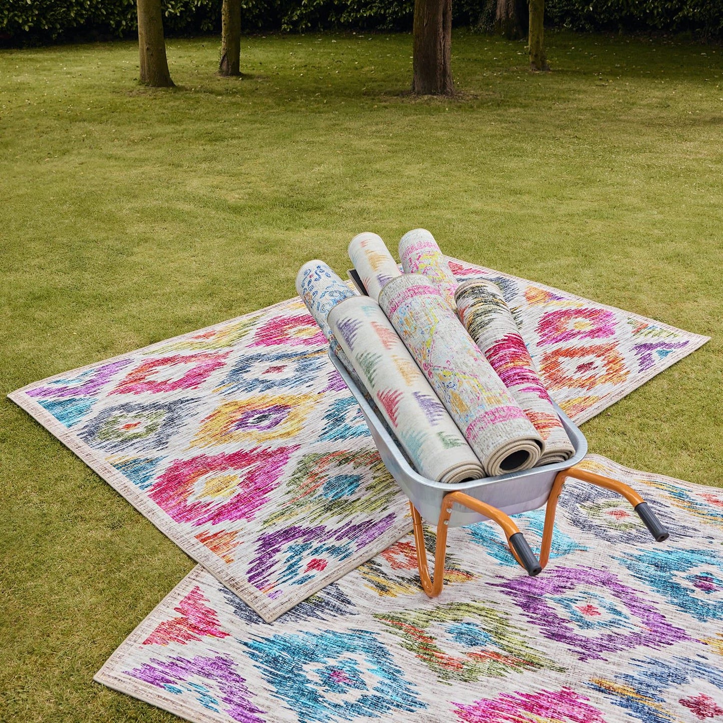 Hug Rug Eco-Washable Painted Ikat Rug