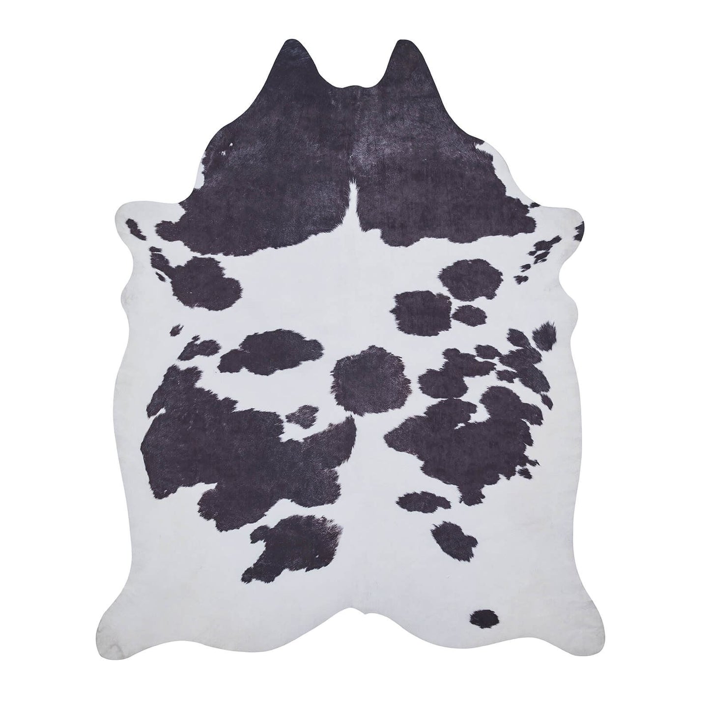 Faux Cow Print Black/White Shaggy Rug