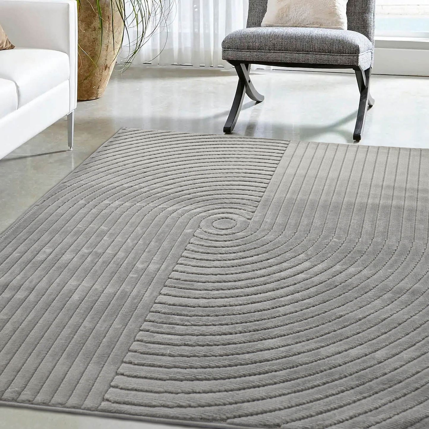 Malmo Knot Grey Contemporary Rug
