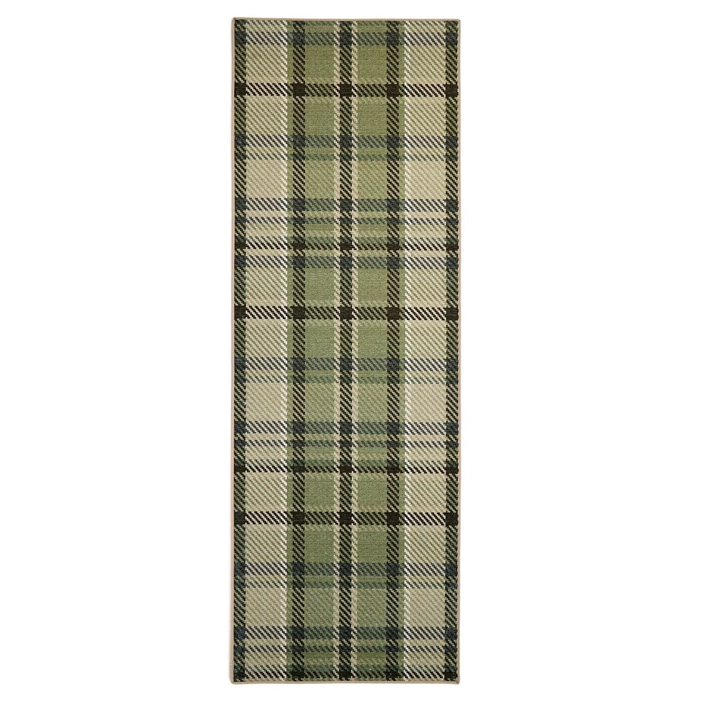 Hug Rug Eco-Washable Isla Plaid Emerald 75x220