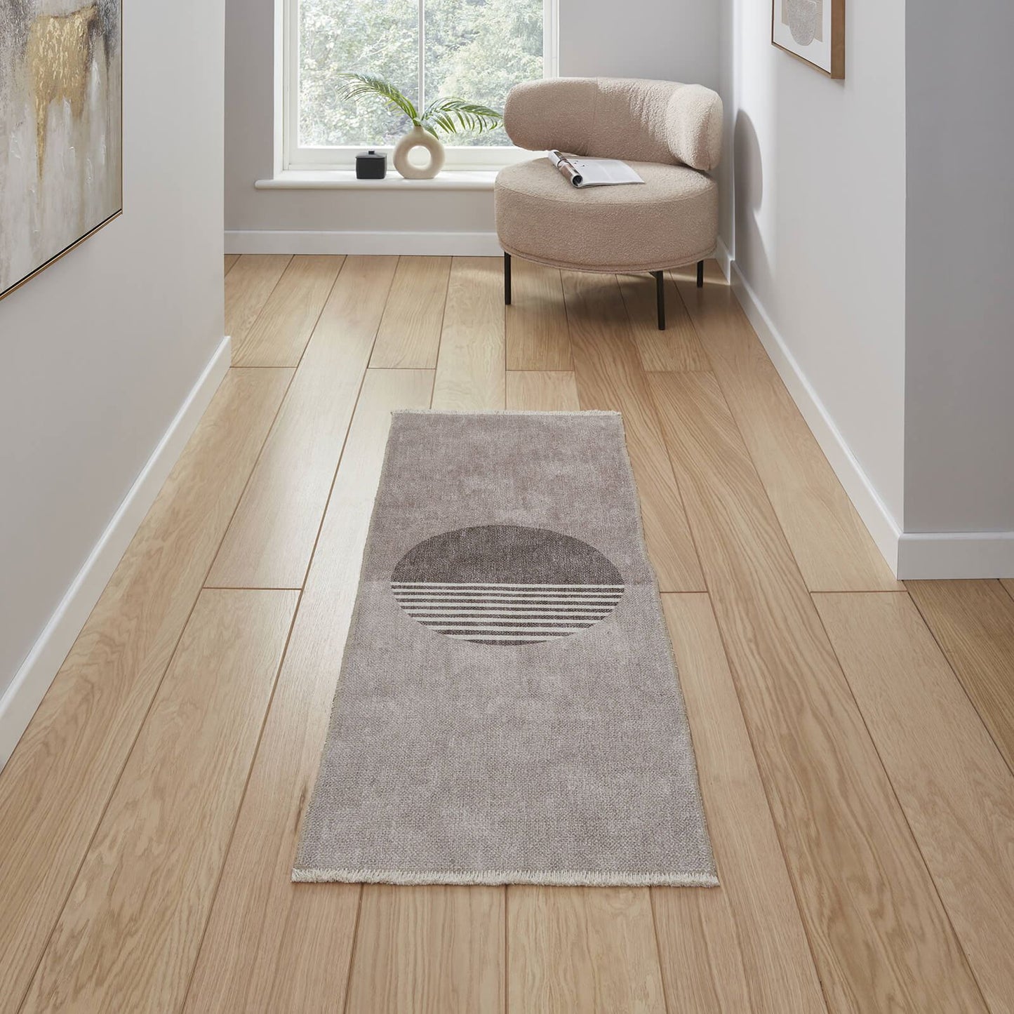 Whisper H1067 Beige Modern Washable Rug