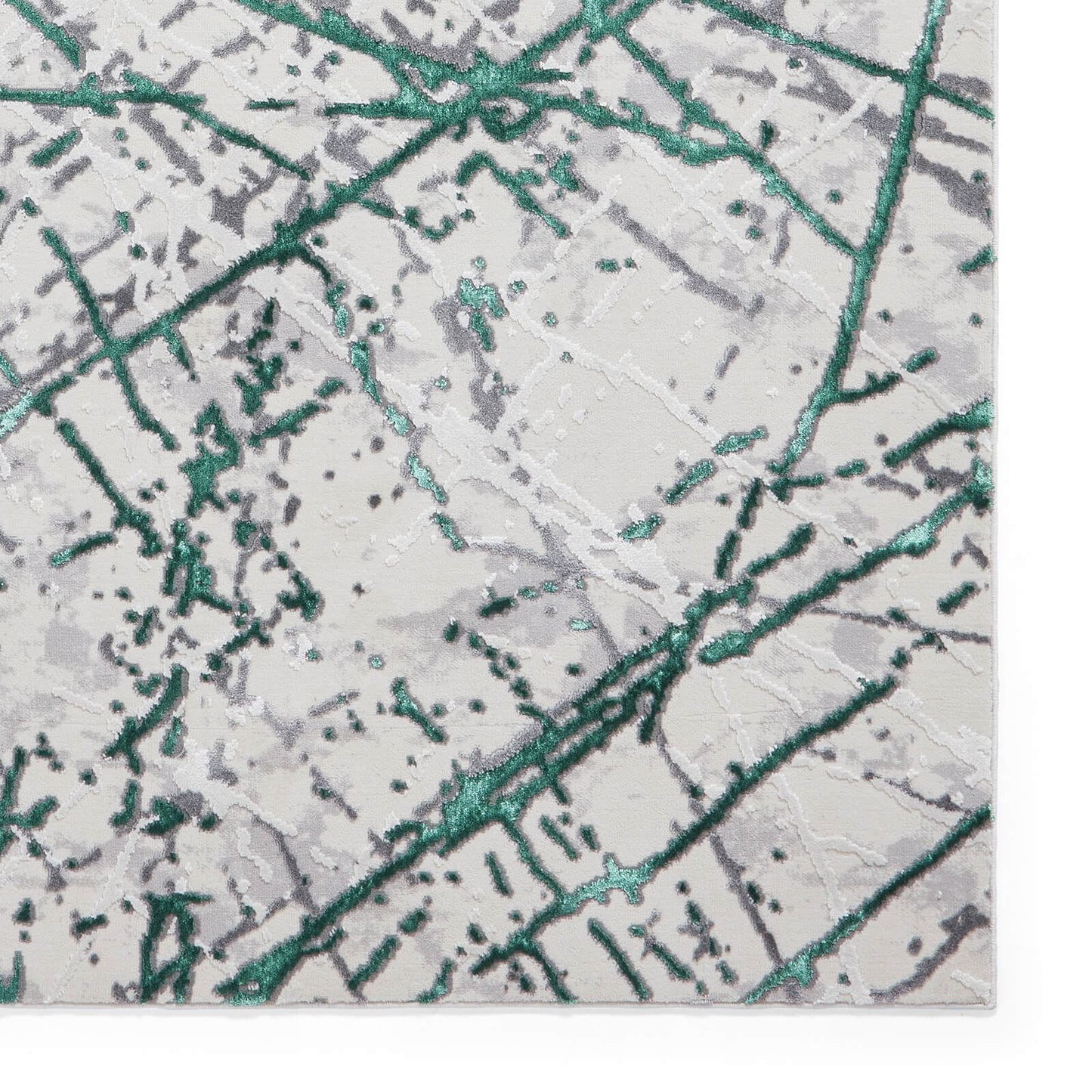 Artemis B8403A Green / Silver Modern Rug