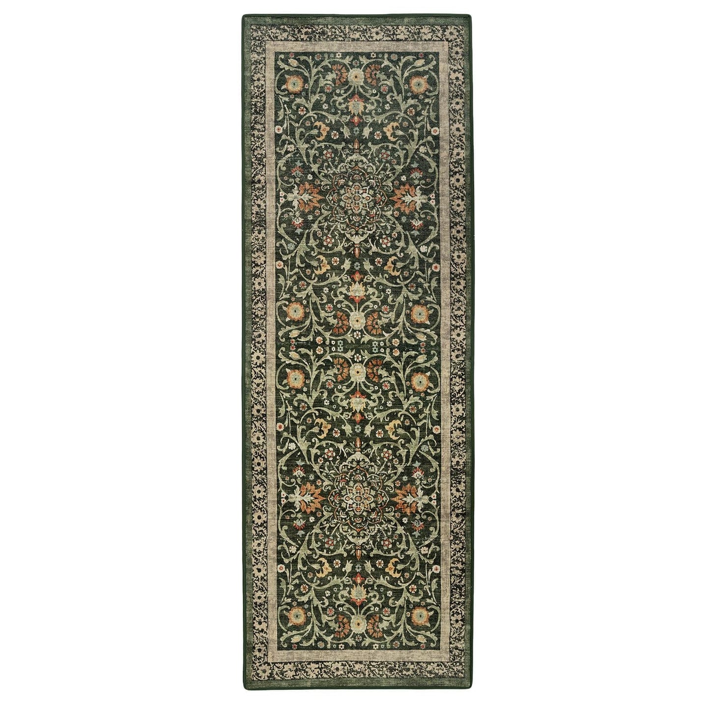 Hug Rug Eco-Washable Country Paisley Green 75x220