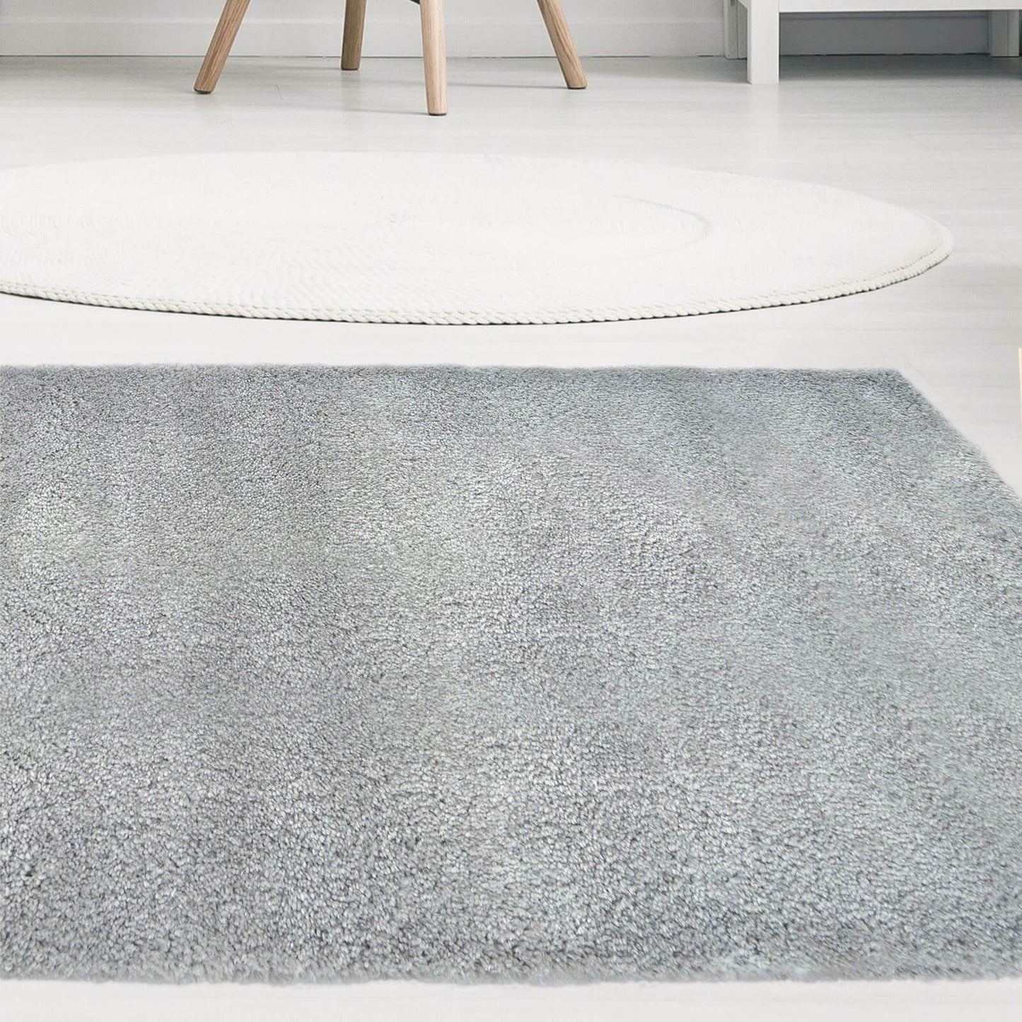 Snug Grey Plain Rug