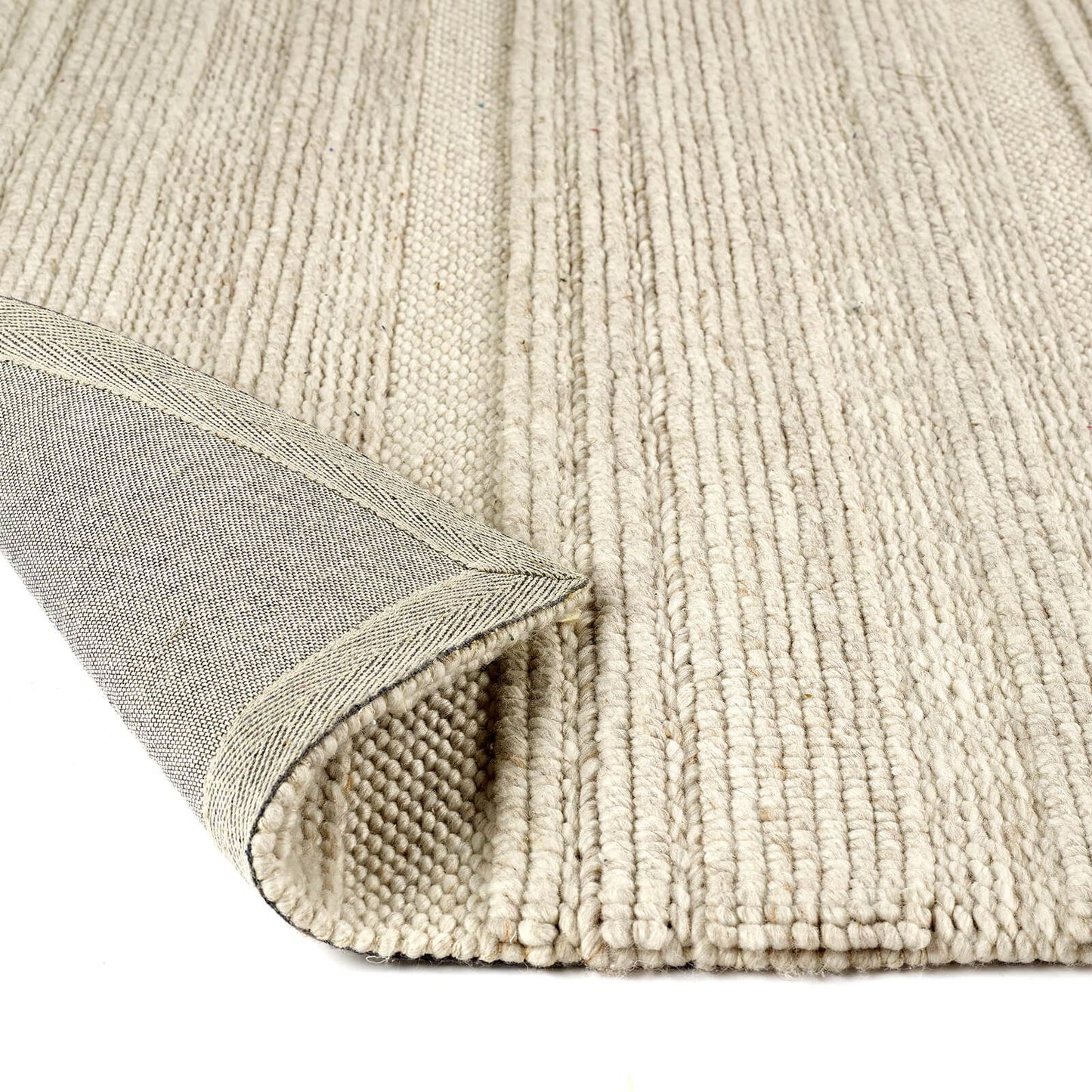 Chunky Knit Cream Plain Rugs