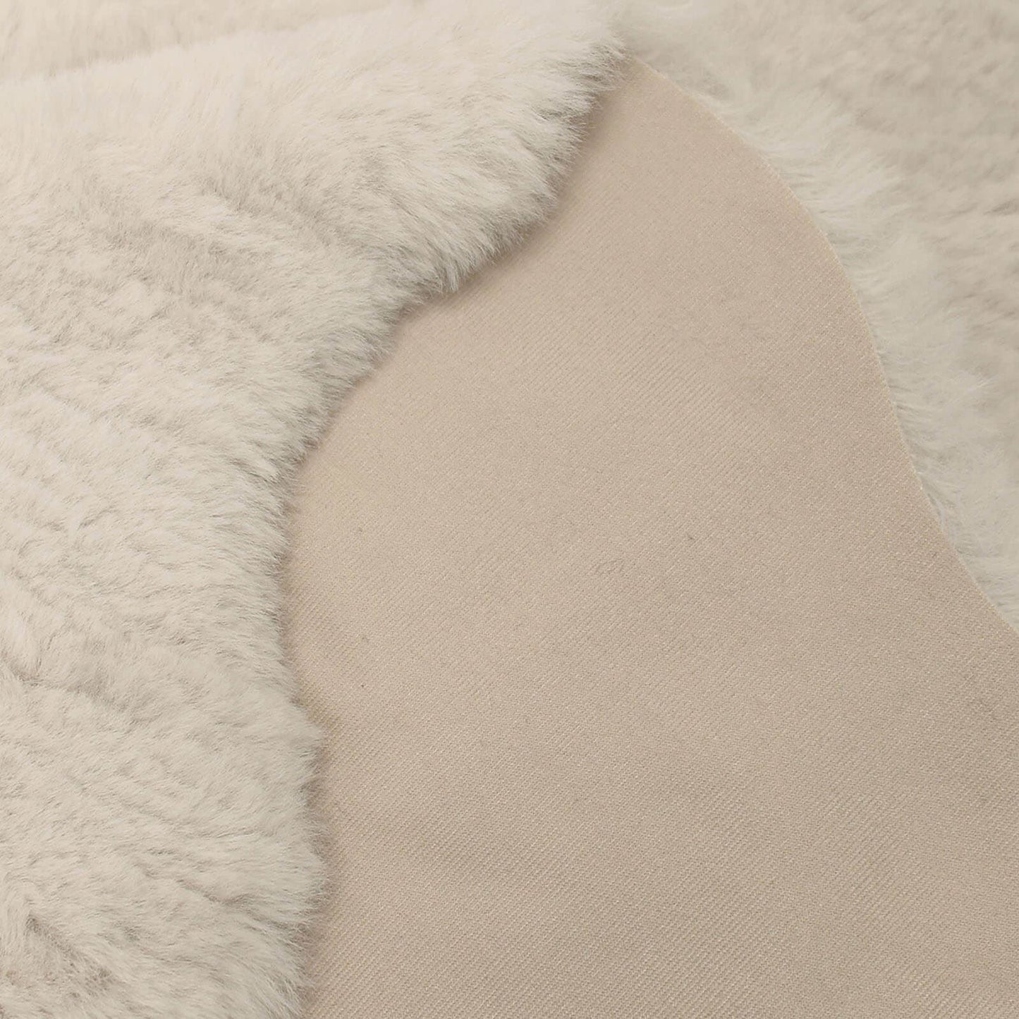 Luxury Faux Fur Ivory Plain Rug