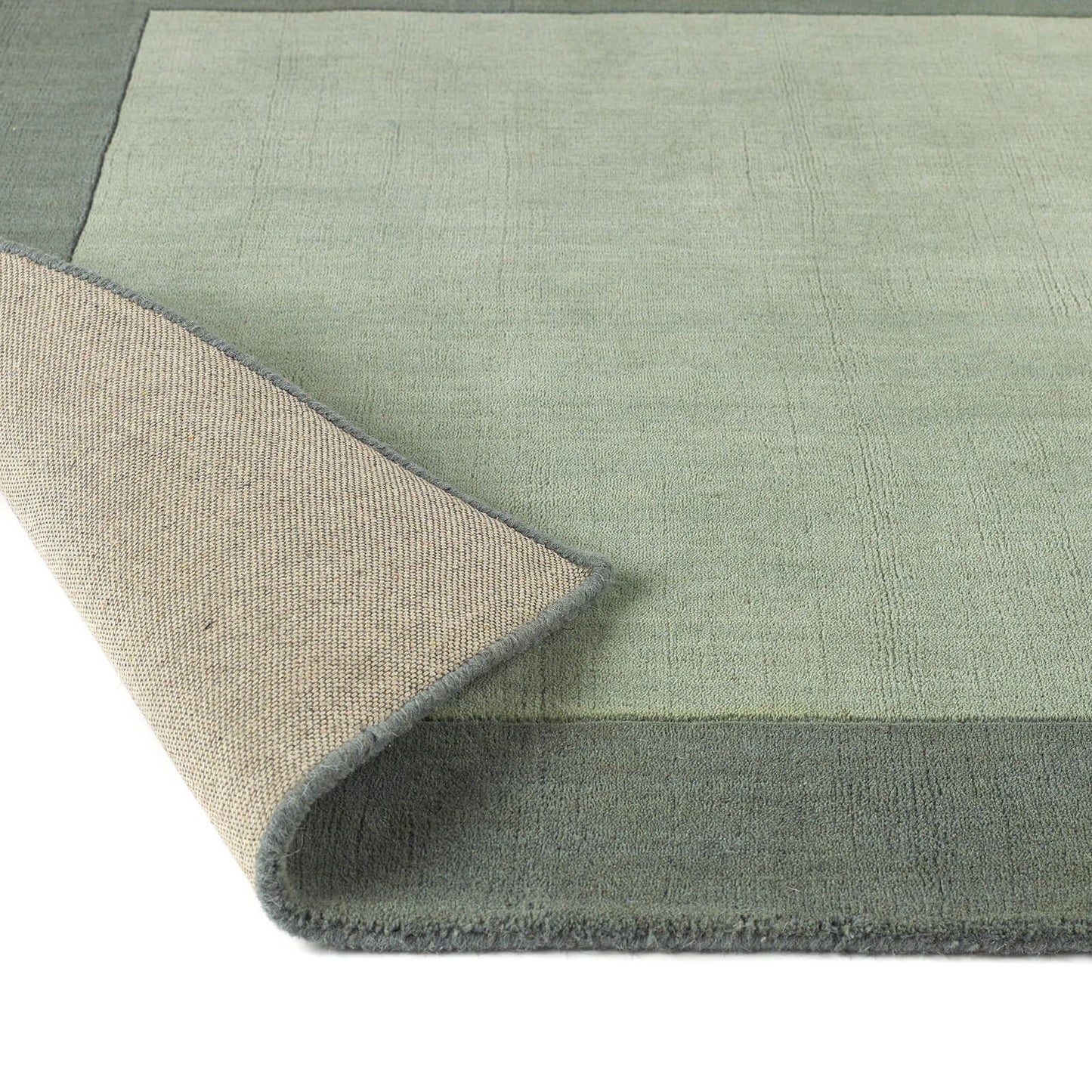 Borders Sage Green Plain Rugs