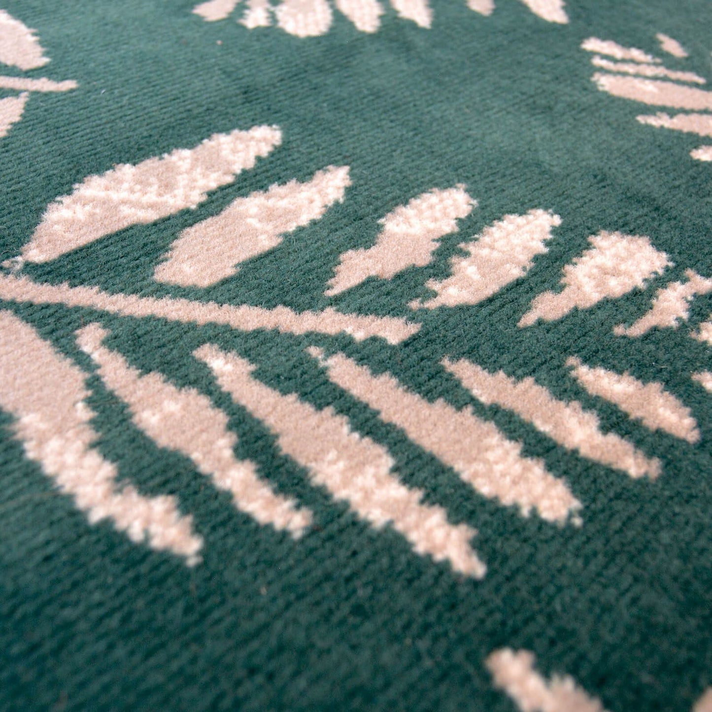 Maestro Leaf Stamp Green Rug