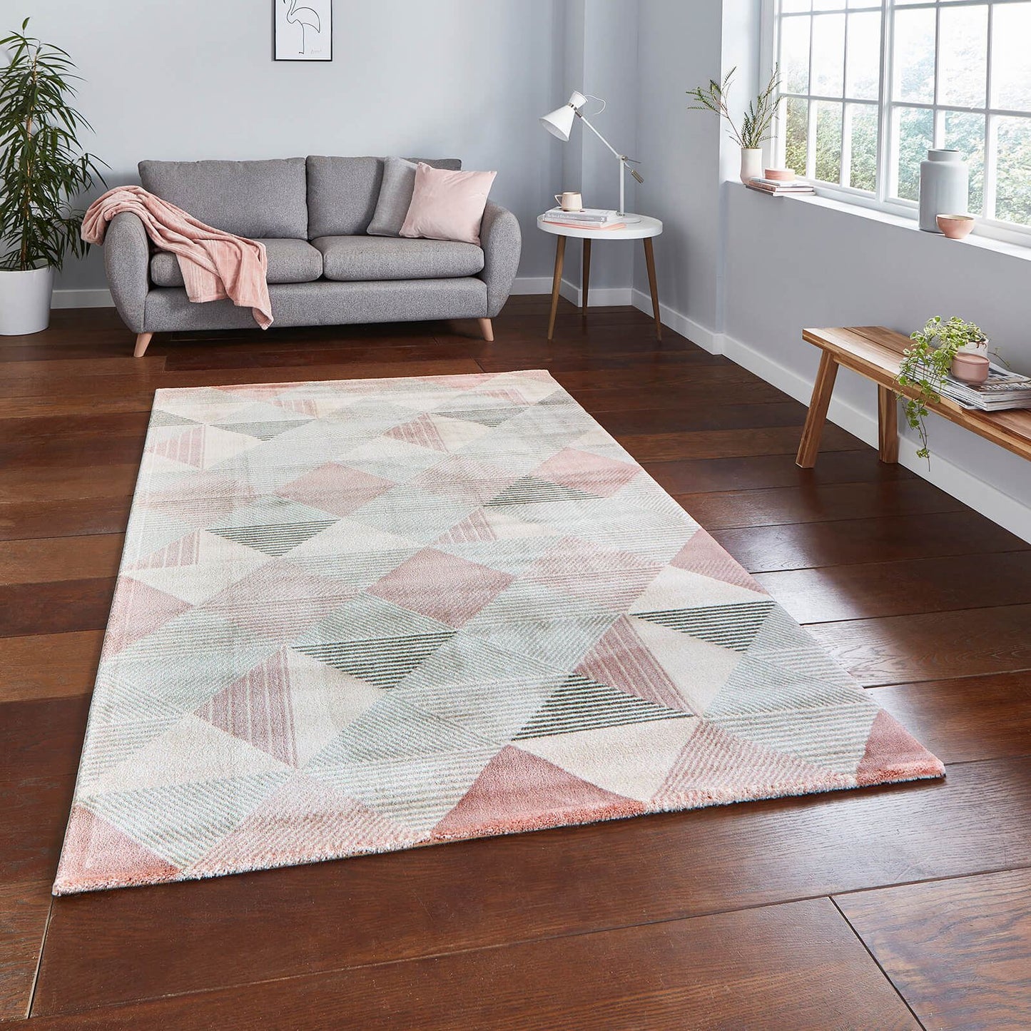 Aurora 53514 Grey/Rose Modern Rug